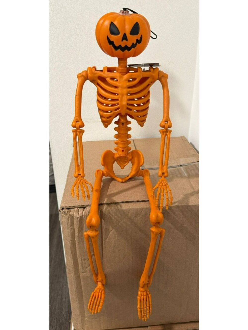 Pumpkin Skeleton Halloween Decoration Jack-O-Lantern Head